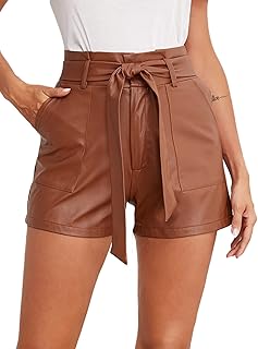 leather shorts amazon