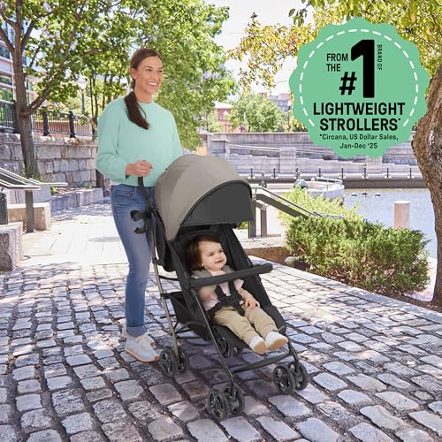 Image of Ingenuity 3Dlite Jewel Convenience Stroller - Lightweight Folding Stroller with Car Seat Compatibility, Extra-Large Canopy & Storage