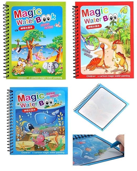 Quaint Haven Quick Dry Re-Usable Magic Coloring Water Book Doodle with Magic Pen Painting Board for Children Education Drawing Pad (Random Design) (Pack of 3) (B0DFPWZNXJ) Amazon Price History, Amazon Price Tracker