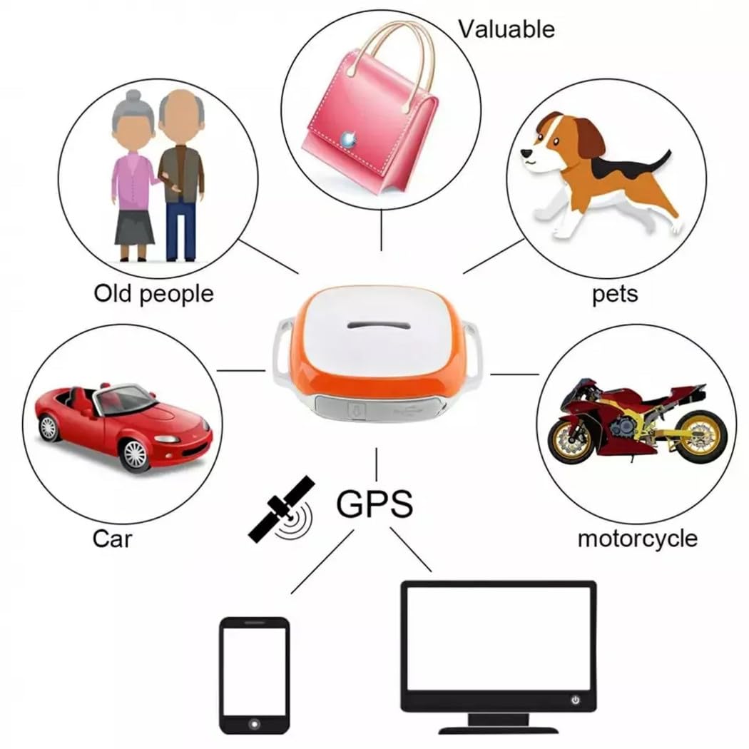 Trade Shop - Collare Localizzatore per Cane GPS Tracker per Animali Bambini Auto Moto Color