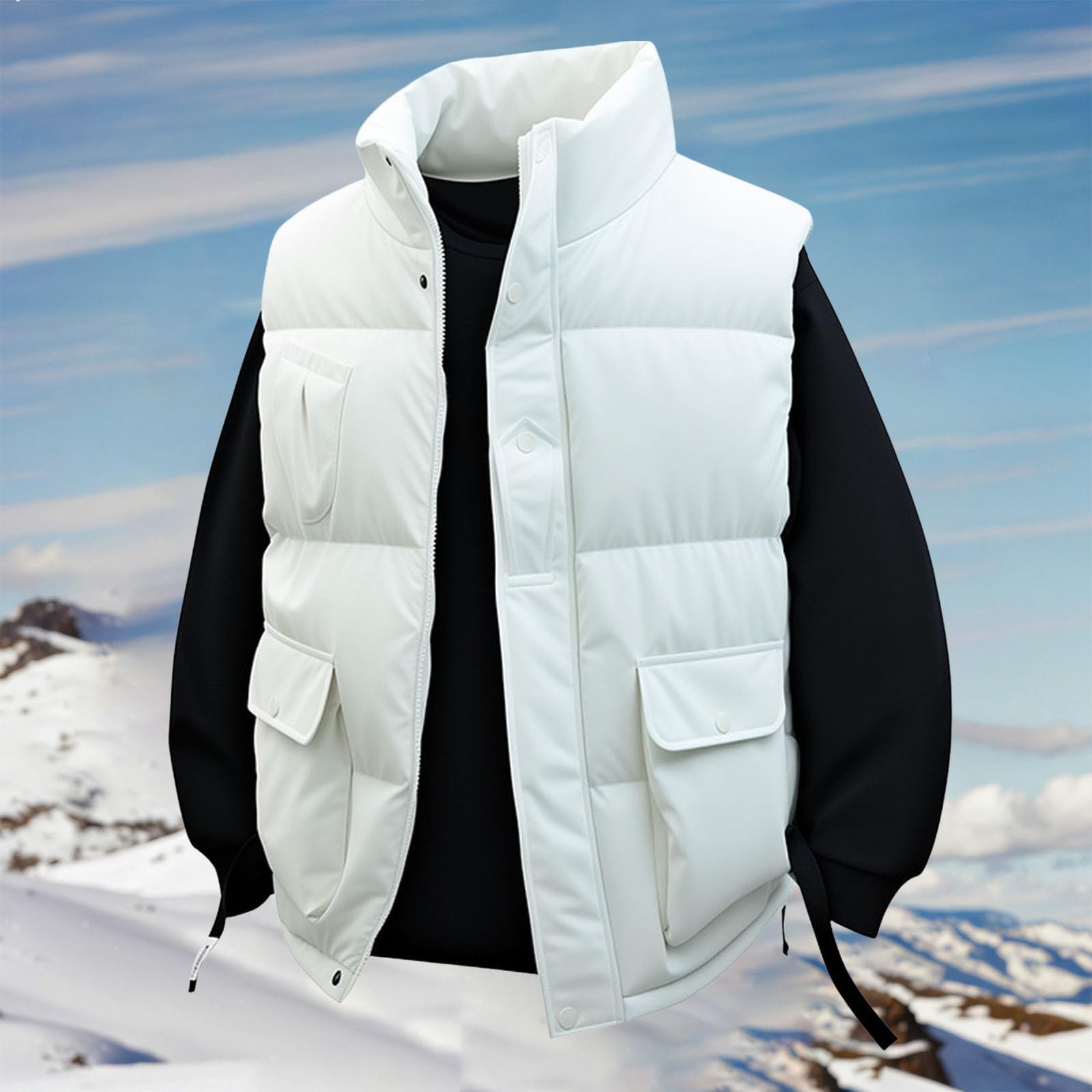 Genérico Abrigo Cálido para Hombre,Holgado y Cómodo de Color Sólido Chaquetas Algodón Acolchado Chaqueta Trabajo Invierno cálida e informal a prueba viento Superior Holgado