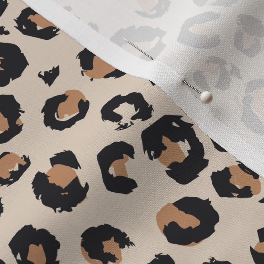 Spoonflower Fabric - Medium Animal Print Brown Tan Leopard Trendy Jungle Cheetah Printed on Petal Signature Cotton Fabric Fat Quarter - Sewing Quilting Apparel Crafts Decor