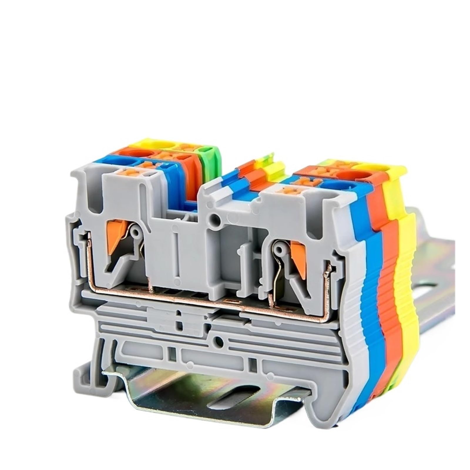 10 Stück/100 Stück PT 2,5 Steckklemmen 0,5 mm² Kabel Elektrischer Anschluss 800 V Penetration Anal Plug PT2. DIN-Schienenblock(Red,100Pcs)