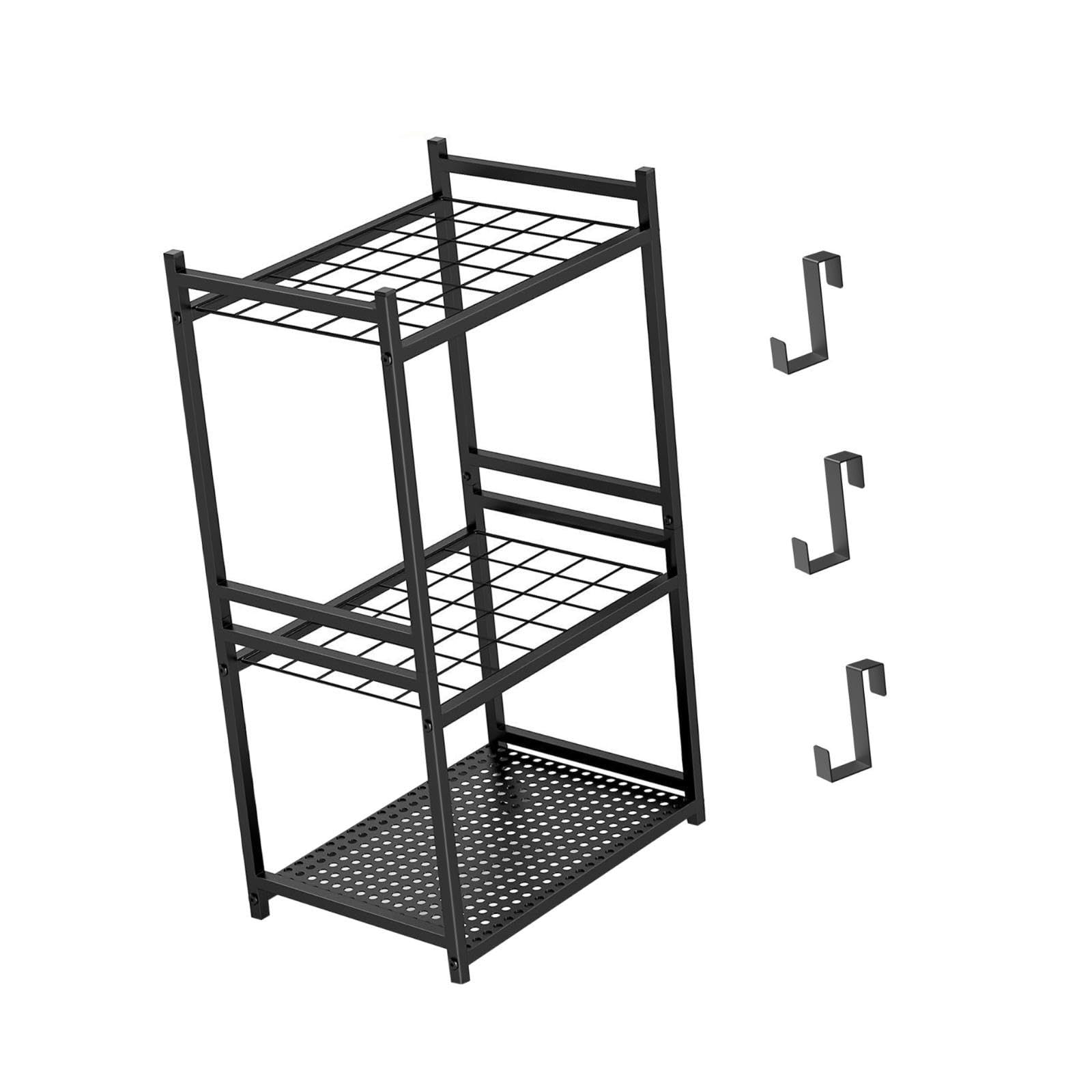 Harilla Organizador de Herramientas de Jardín, Soporte de Almacenamiento de Herramientas de Garaje, Estante de Almacenamiento de Acero Al Carbono, Soporte Par
