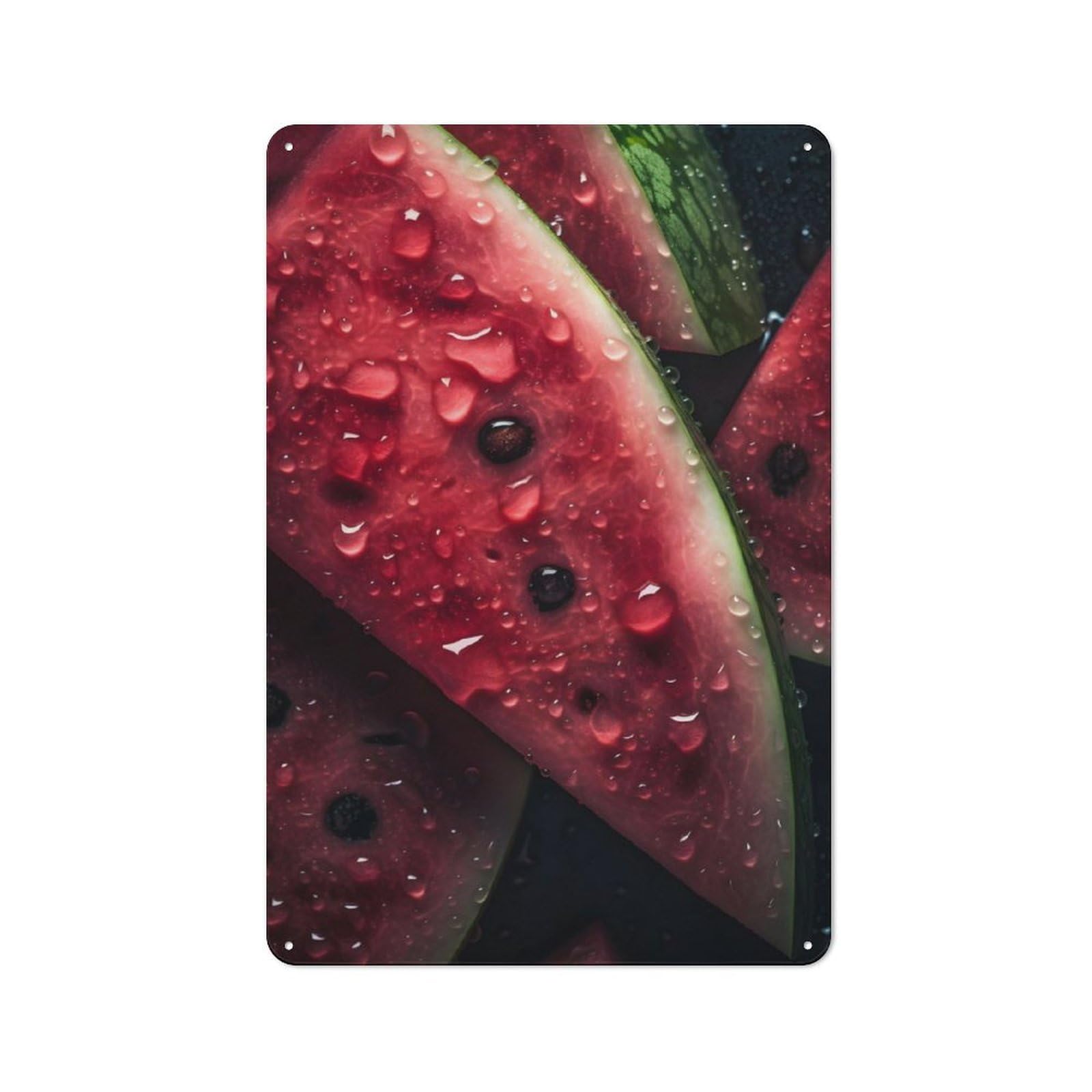 Garden Style Watermelon Tin Sign 30x20cm, Porch Wall Decor for Patio Bar, Workshop, Shed Or Kitchen