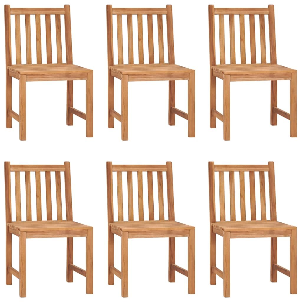 Set di 7 mobili da giardino in teak, 200 x 100 cm, con 6 sedie, in legno massiccio, robusto e resistente alle intemperie, design moderno, per terrazze, balconi, cucina, esterni