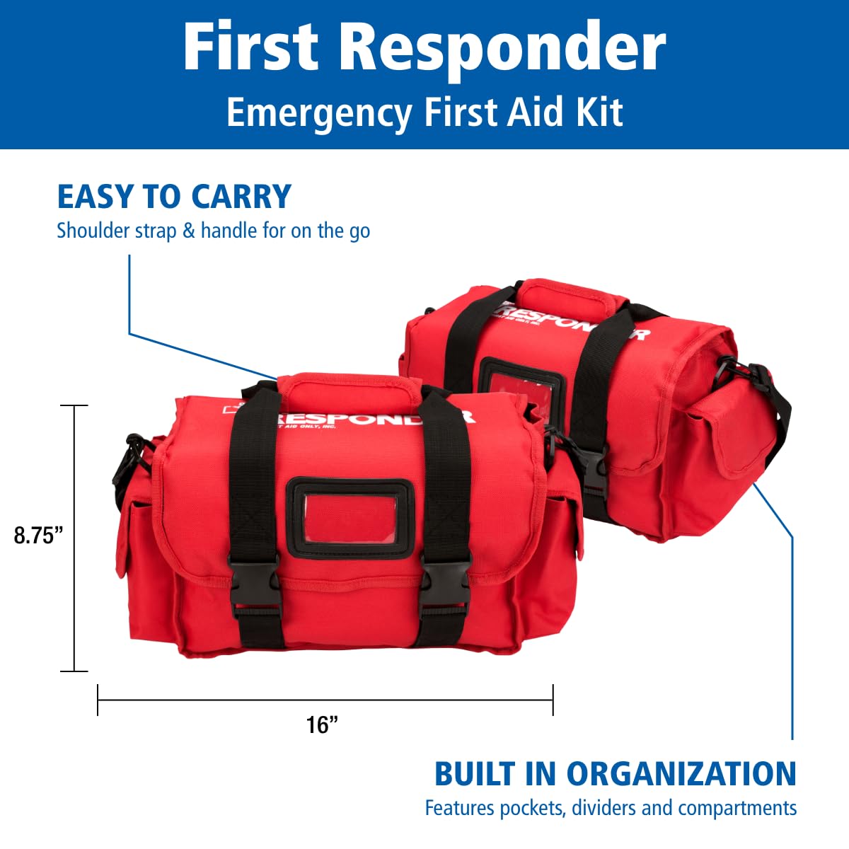 First Aid Only 520-FR All-Purpose First Responder Emergency First Aid Kit for Home, Work, and Travel, 158 Pieces — Amazon image 5