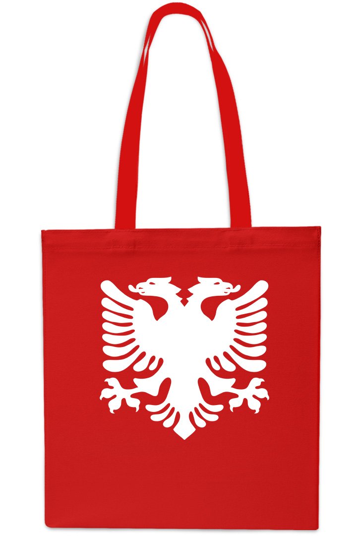 Albanian Flag Albania 2 Headed Eagle Tote Shopping Gym Beach Bag 42cm x38cm, 10 litrest-Small-Red