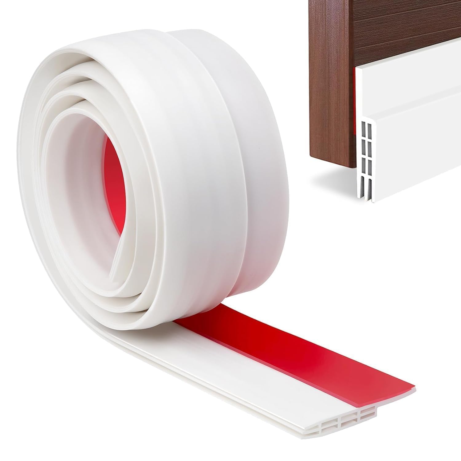 Silicone Door Draft Stopper – 39 Inch Transparent Under Door Draft Blocker, Weather Stripping with Strong Adhesive, Noise Reduction, and Protection from Cockroaches, Insects, and Bugs-image-45