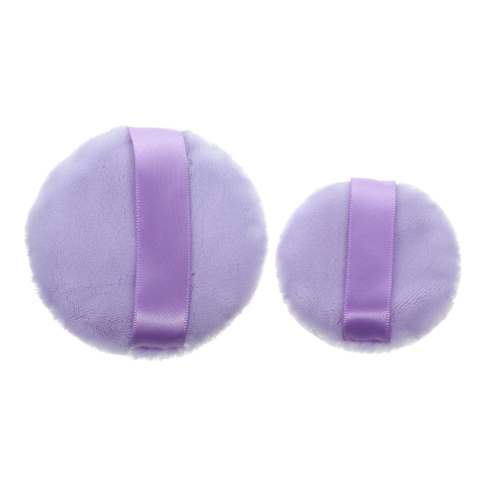 Healeved 2pcs Round Velvet Puff Makeup Puff for Face Powder Small Portable Makeup Finger Strap