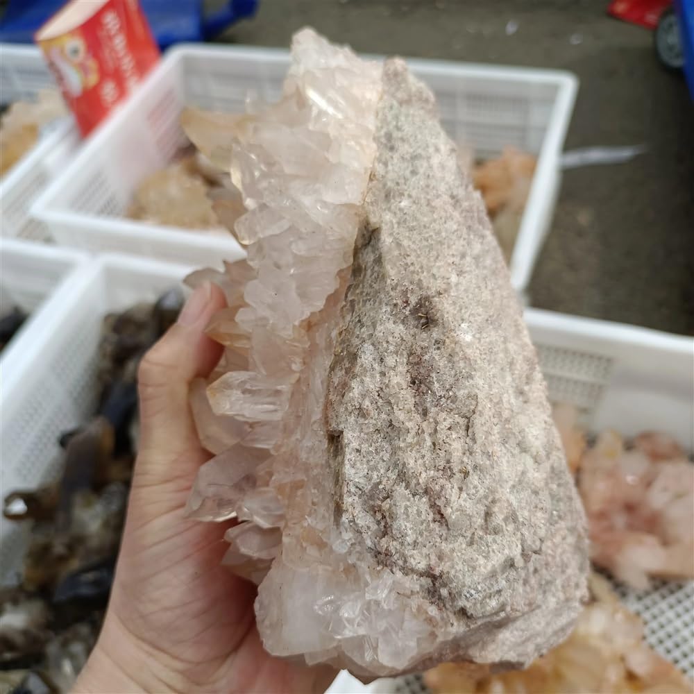 Stone Naturally Formed Light Crystal Cluster Quartz Home Office Decoration Gift(Size:200-250g)
