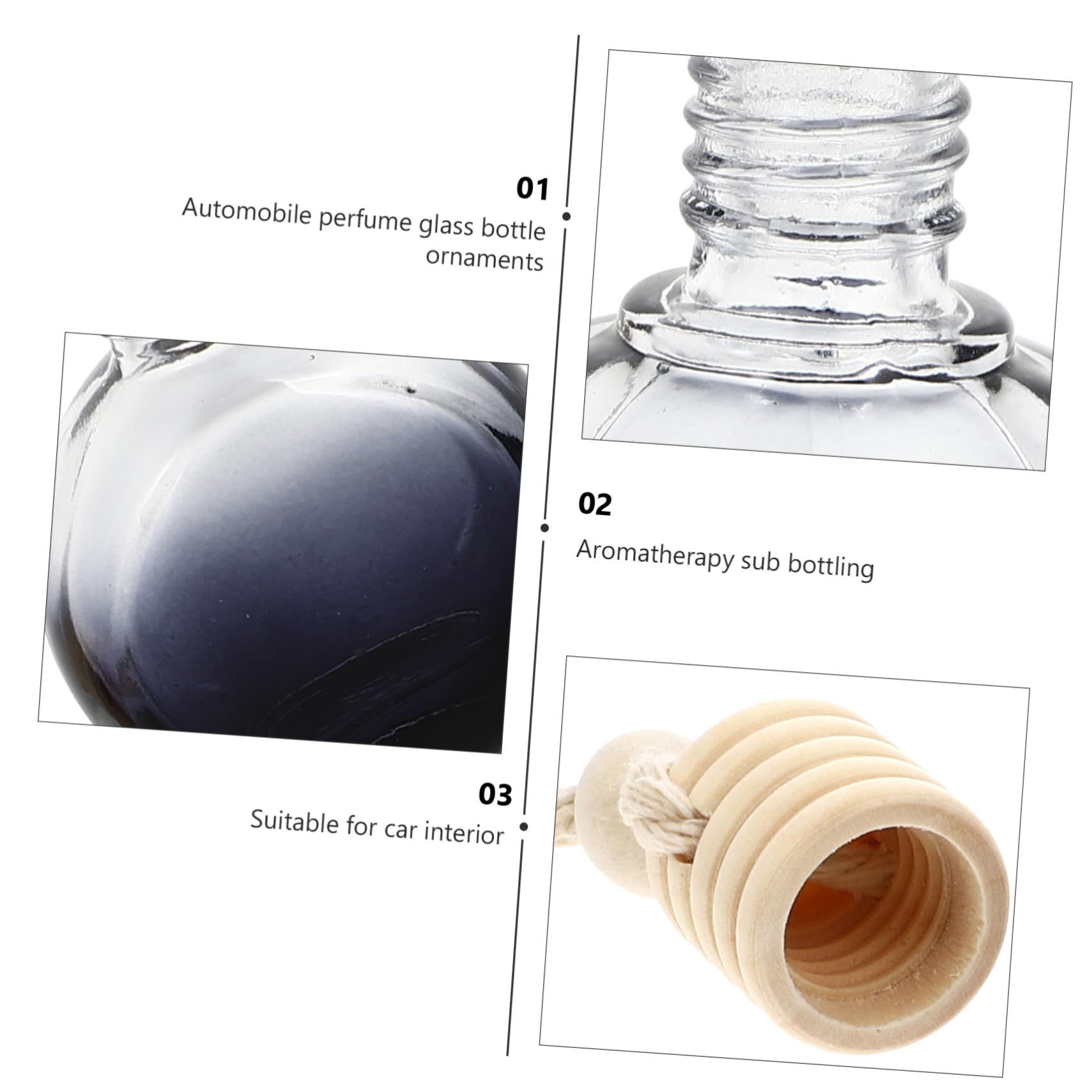 ULTECHNOVO 12pezzi Bottiglie Di Profumo Per Auto Eleganti Contenitori Diffusori Aromatici Da Appendere Decorazione Per Interni Auto e Casa Atmosfera Romantica e Rinfrescante