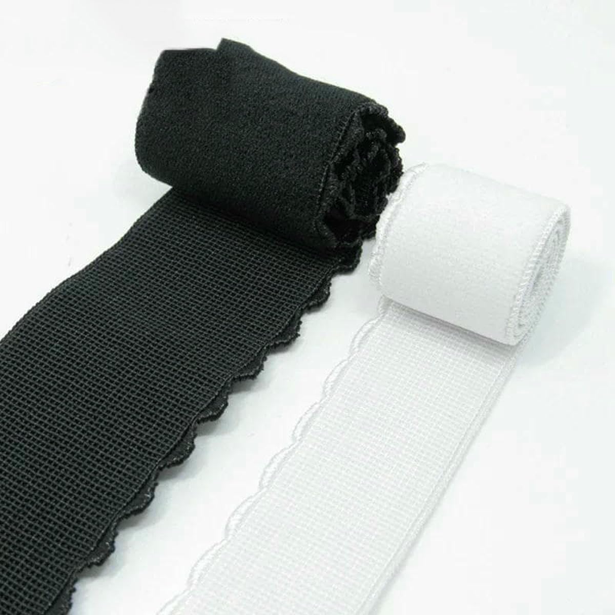 Elastyczna taśma nylonowa, Nylon Elastic Band Black White 10-50mm 5M 10M Sewing Accessories(White 40mm,10Meters)