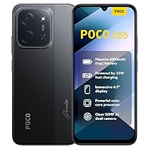 XIAOMI POCO C85, Smartphone 8+256GB, Display 6,9″ 120Hz 7,99mm Design, MediaTek Helio G81-Ultra Octa-core, Doppia fotocamera AI da 50MP, 6000mAh, garanzia di 2 anni, Nero, Caricabatteria non incluso