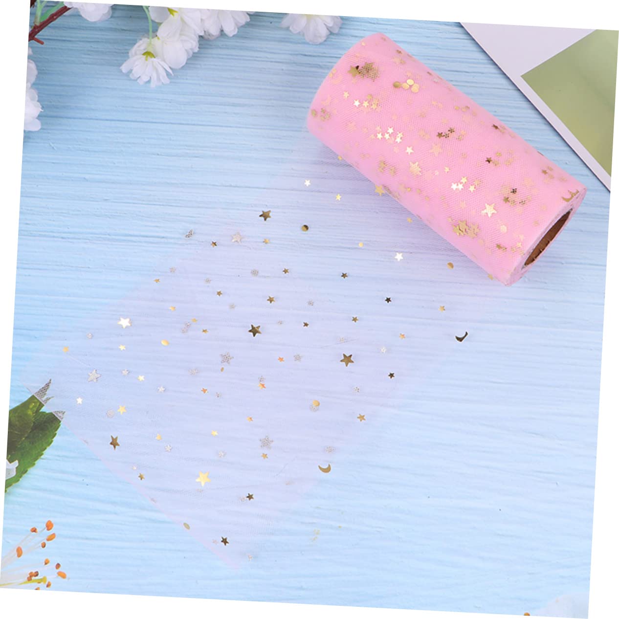 VILLCASE 6pièces Tulle Pailleté Étoilé Sequins Tissu De Décoration Pour Mariage Fête Et