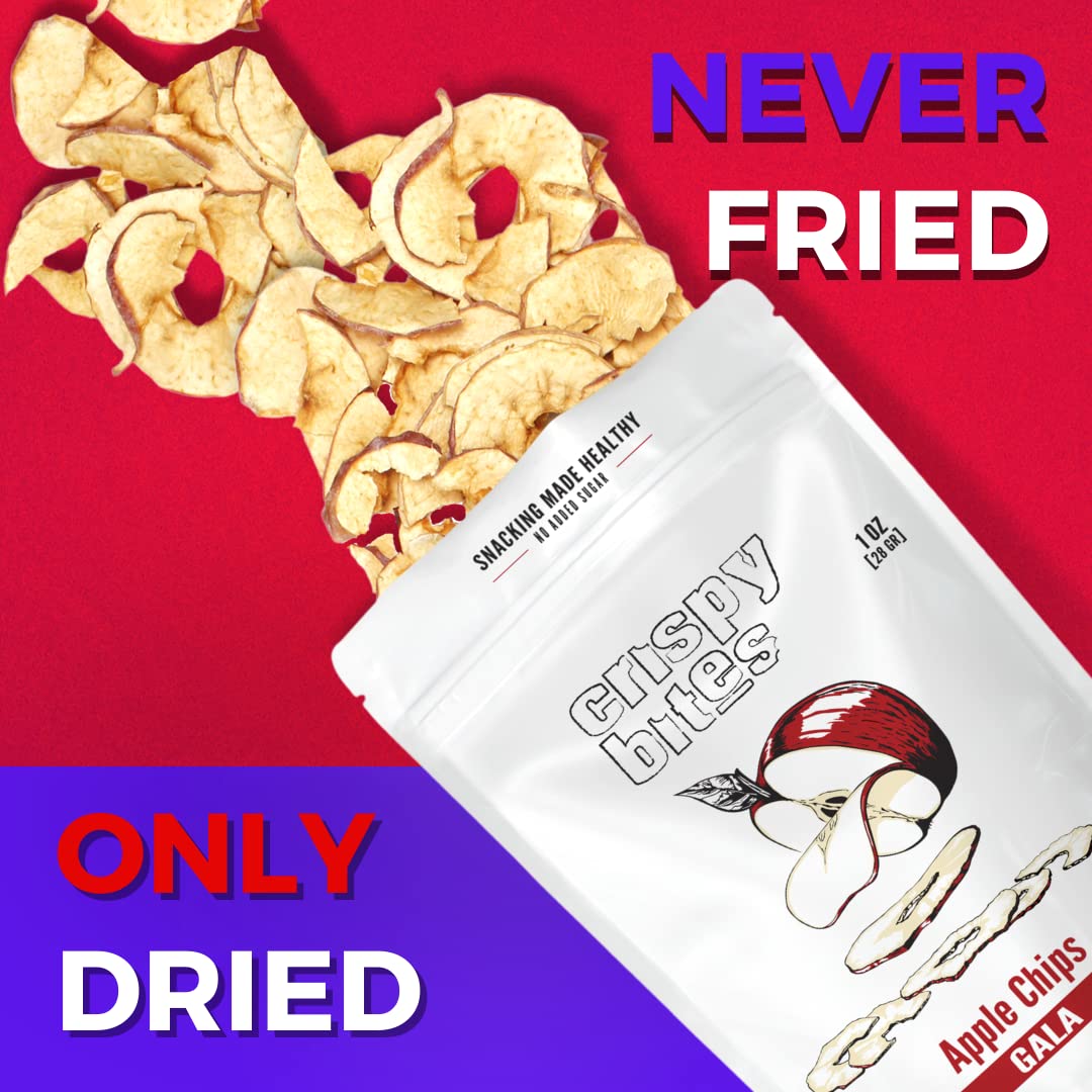 Crispy Bites Dried Apples, Gluten Free, No Preservatives, Vegan, Crunchy, Healthy on-the-go snack for kids & adults, 1oz/ea bag/pack of 5 Product Image 5