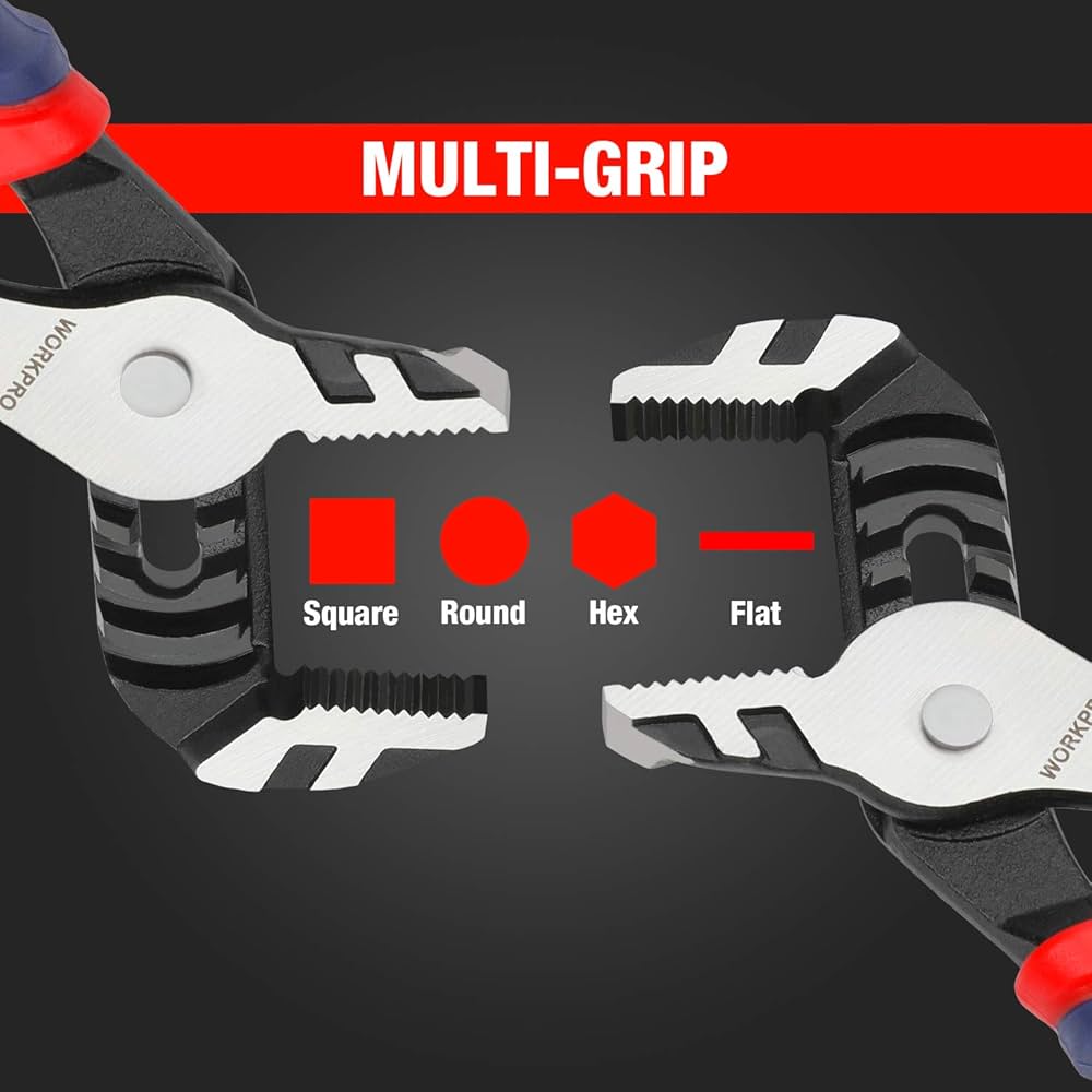 HAUTMEC 3PCS Tongue And Groove Joint Pliers Tool Set, Auto-Adjusting Water Pump Pliers Set With Storage Tool Bag, Comfort Grips, 7 10 12Inch Plier Rust -Proof CRV Steel Construction For Plumbing C80