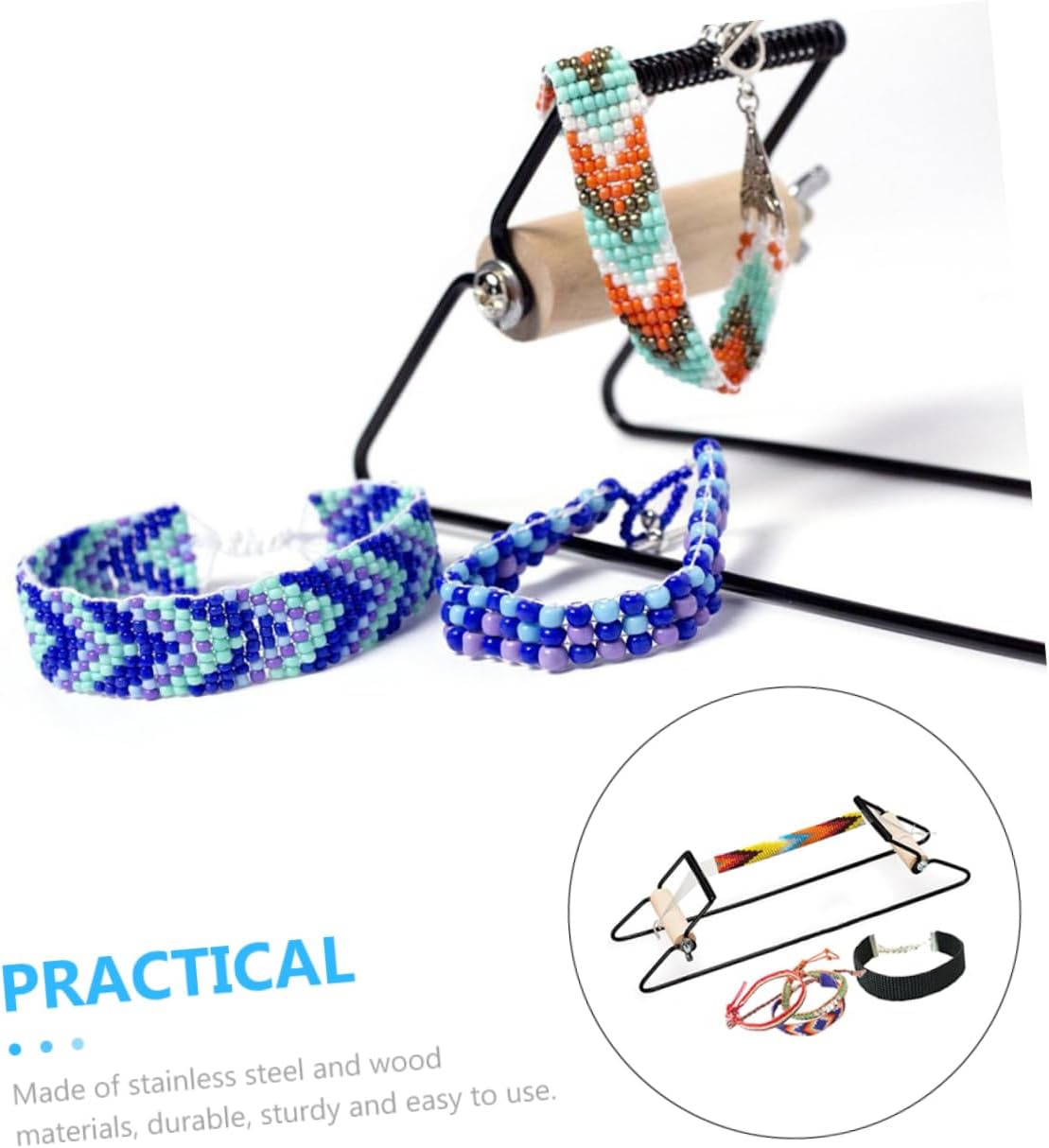 Gadpiparty Stainless Steel Beading Machine for DIY Jewelry Making Bracelet Making Tool Seed Bead Kits
