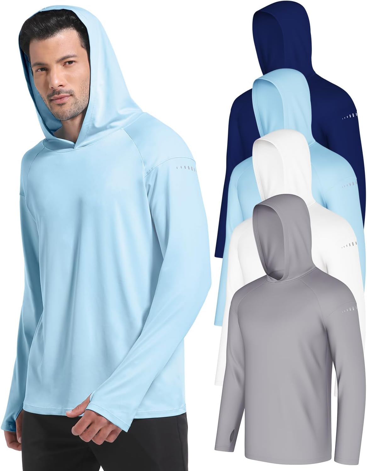 CL convallaria 4 Pack men’s Long sleeve fishing shirt lightweight thin athletic workout hoodies UV UPF 50+ sun hoodie CL convallaria 4 Pack men’s Long sleeve fishing shirt lightweight thin athletic workout hoodies UV UPF 50+ sun hoodie