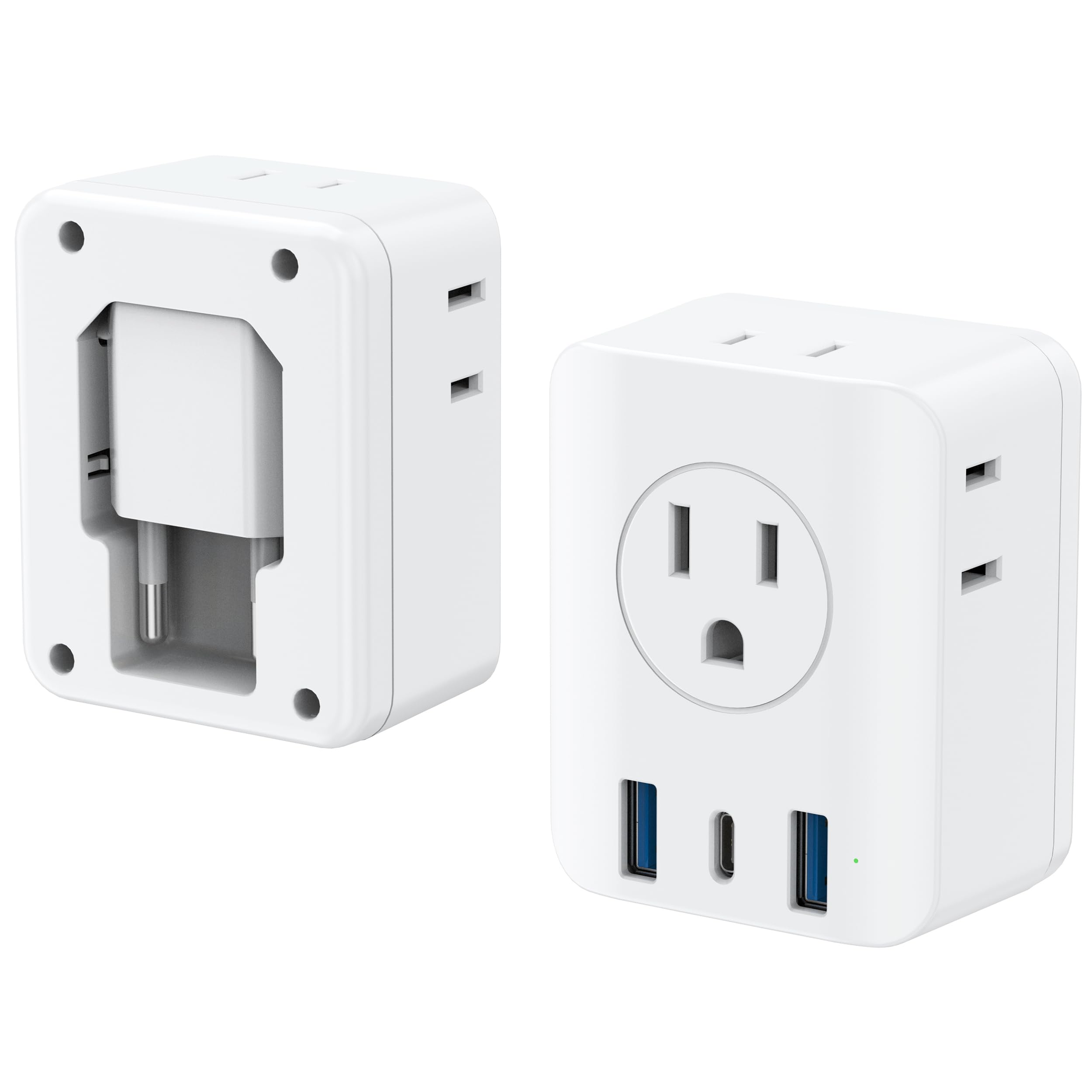 2 Pack European Travel Plug Adapter, Olcorife Foldable International Power Adapter with 4 Outlets 3 USB Ports, Type C Plug Adapter for US to Europe, Italy Spain Iceland France Germany-image-40