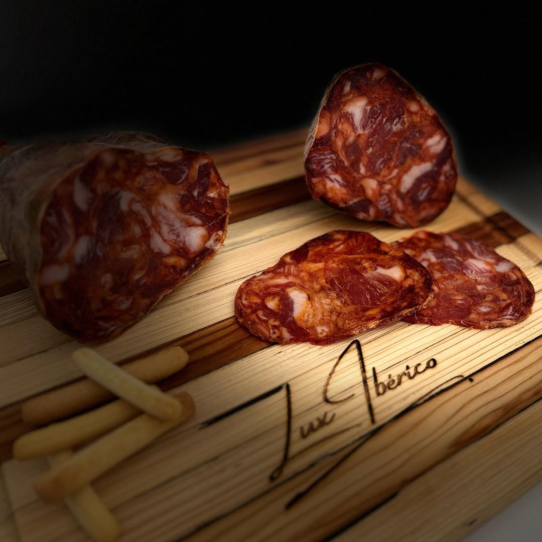LUX IBÉRICO - Morcón Ibérico de Bellota (900g) | Embutido Premium | Elaboración Tradicional | Curación 3 Meses | Envasado | Sabor Intenso | Aroma Profundo | Similar al Chorizo Ibérico de Bellota