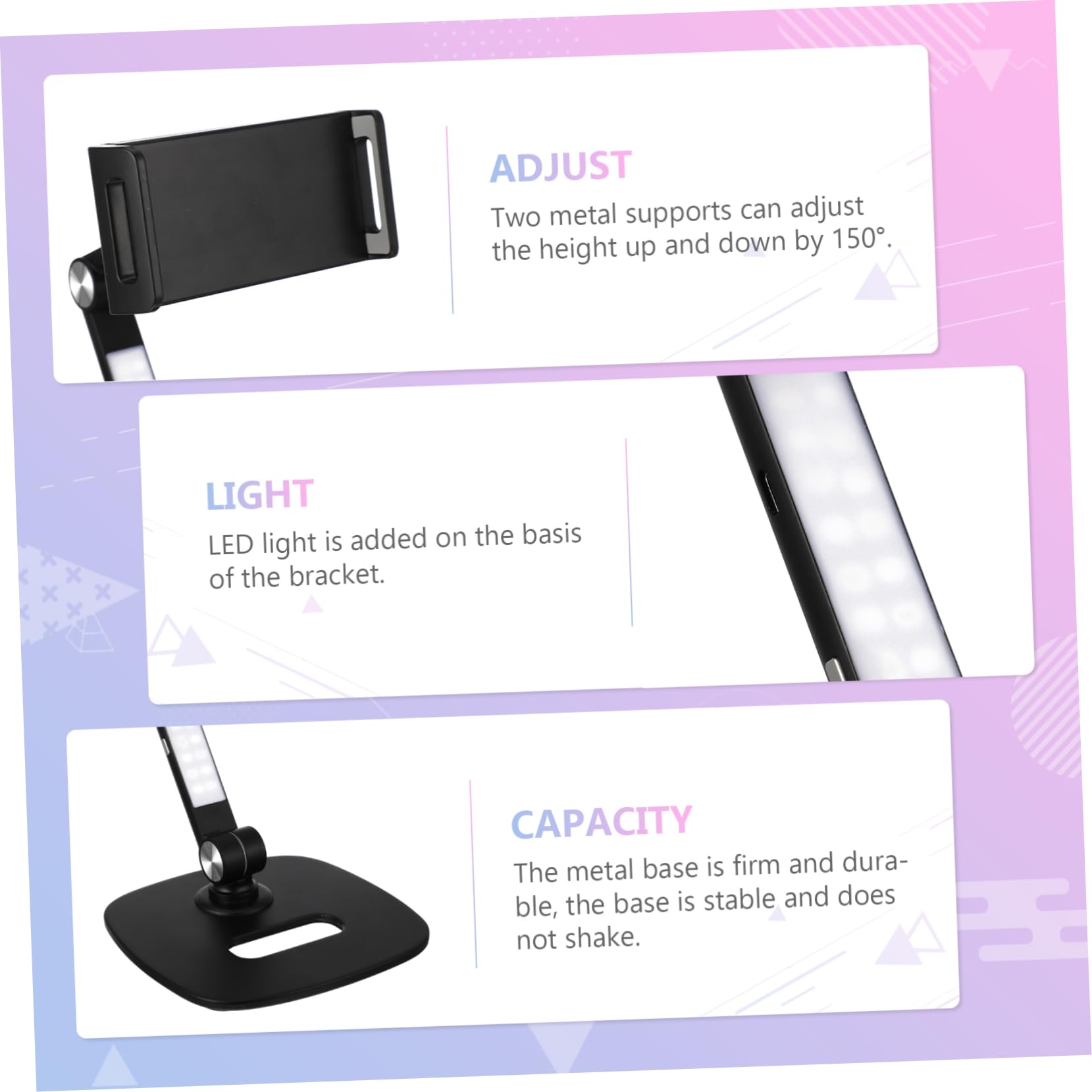 DOITOOL Supporto per Tablet in Materiale di Supporto per Telefono Regolabile da Tavolo Compatto e Pratico