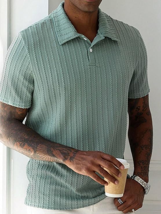 Image of Leriya Fashion Branded Polycotton Tshirt For Man | Men's Summer Textured Polo T-Shirt | Stylish Half Sleeve Collared Tee | Soft Breathable Knit Fabric | Regular Fit Casual Polo for Office, Travel & Everyday Wear
