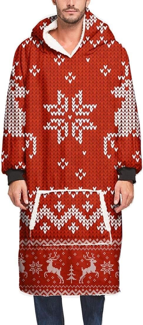 SSDDLZEQ Fuzzy Wearable Blanket An Extra-large, Cosy Hooded Blanket, Perfect For Adults, Men, Women And Teenagers