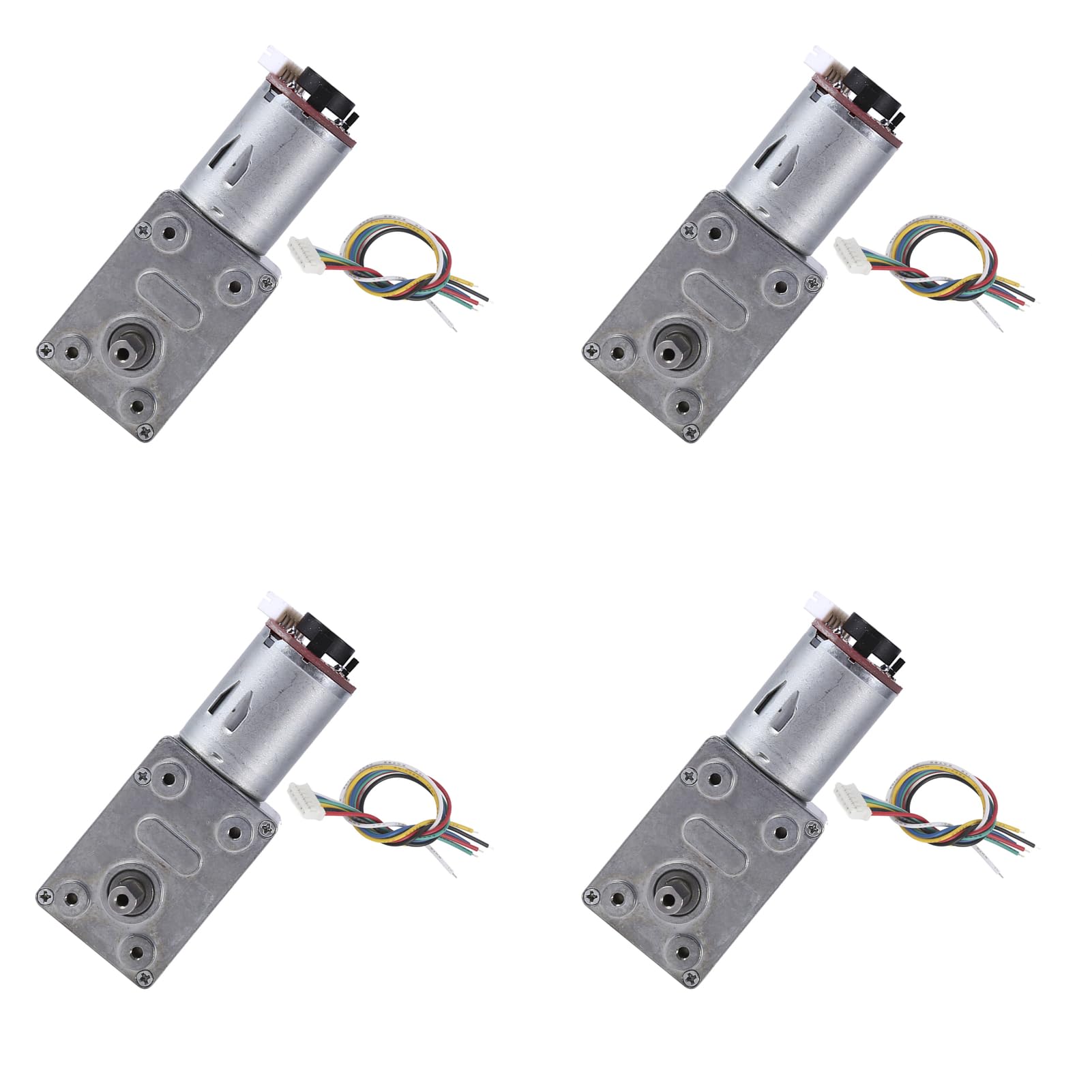 4PCS DC 12V Getriebemotor Hochreduktionsmotor mit Encoder Zweiphasen-Getriebemotor Encoder Kohlebürste Stabile Leistung Geräuscharm Große Drehumkehr 100 U/min