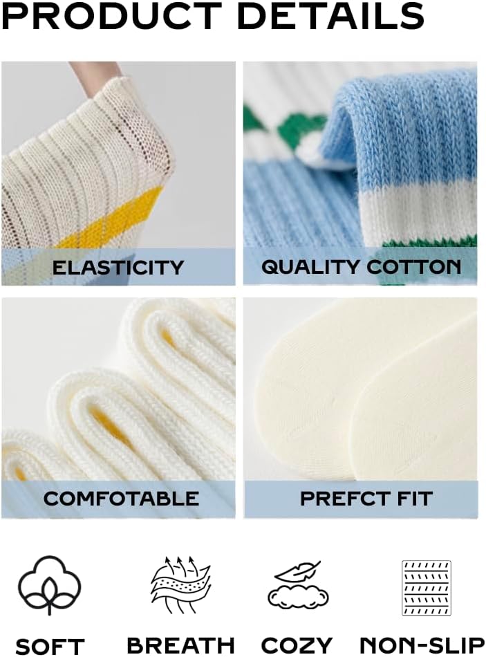 Women Striped Retro Novelty Socks Slouch Socks Athletic Calf Tube Cotton Socks - Image 5