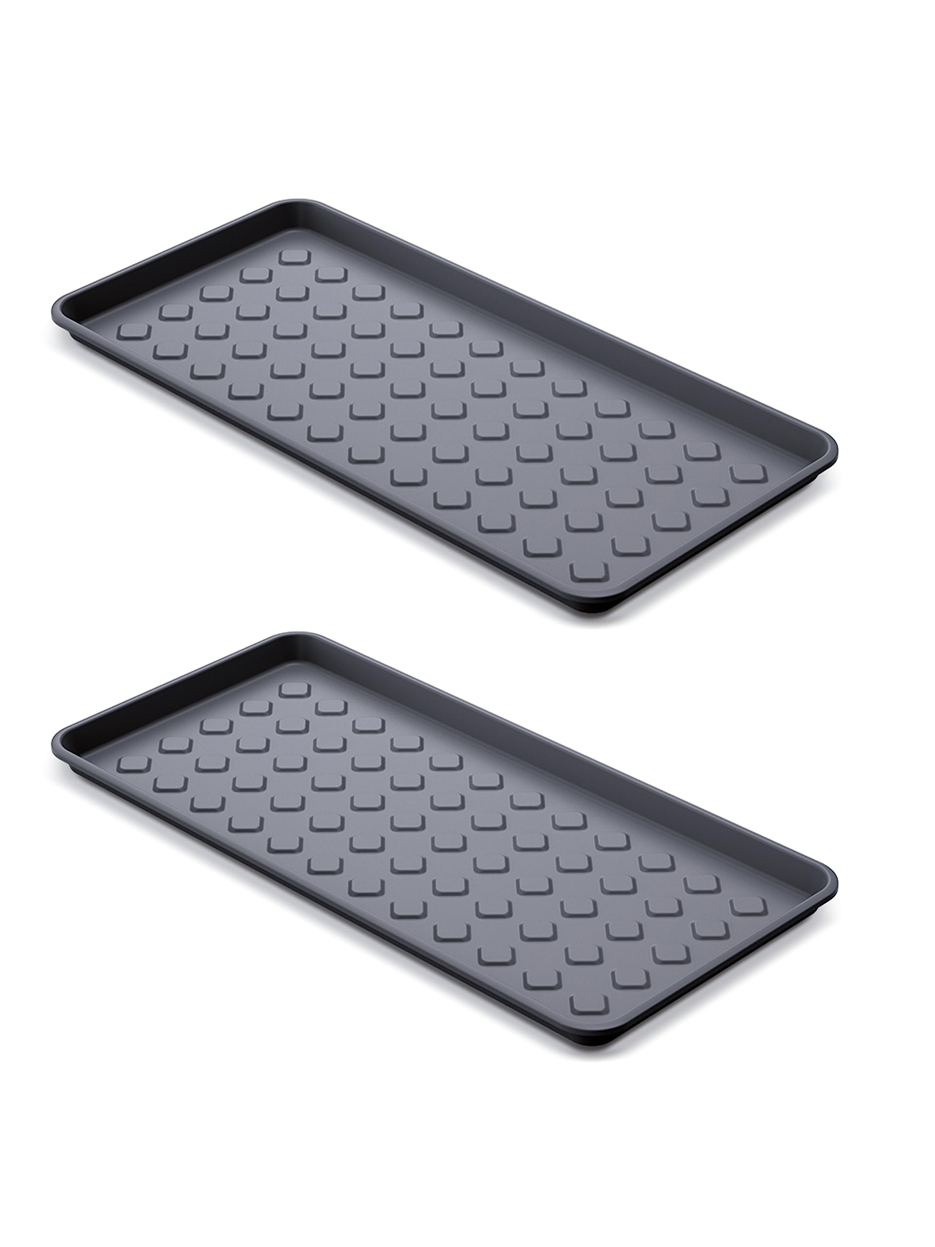 Garronda Poggiascarpe Tappetino raccogligocce per scarpe Base per scarpe Vassoio Raccogli Gocce 72 x 35 cm Tappetino raccogligocce in PVC GD-0052 (Nero, 2 Pezzi)