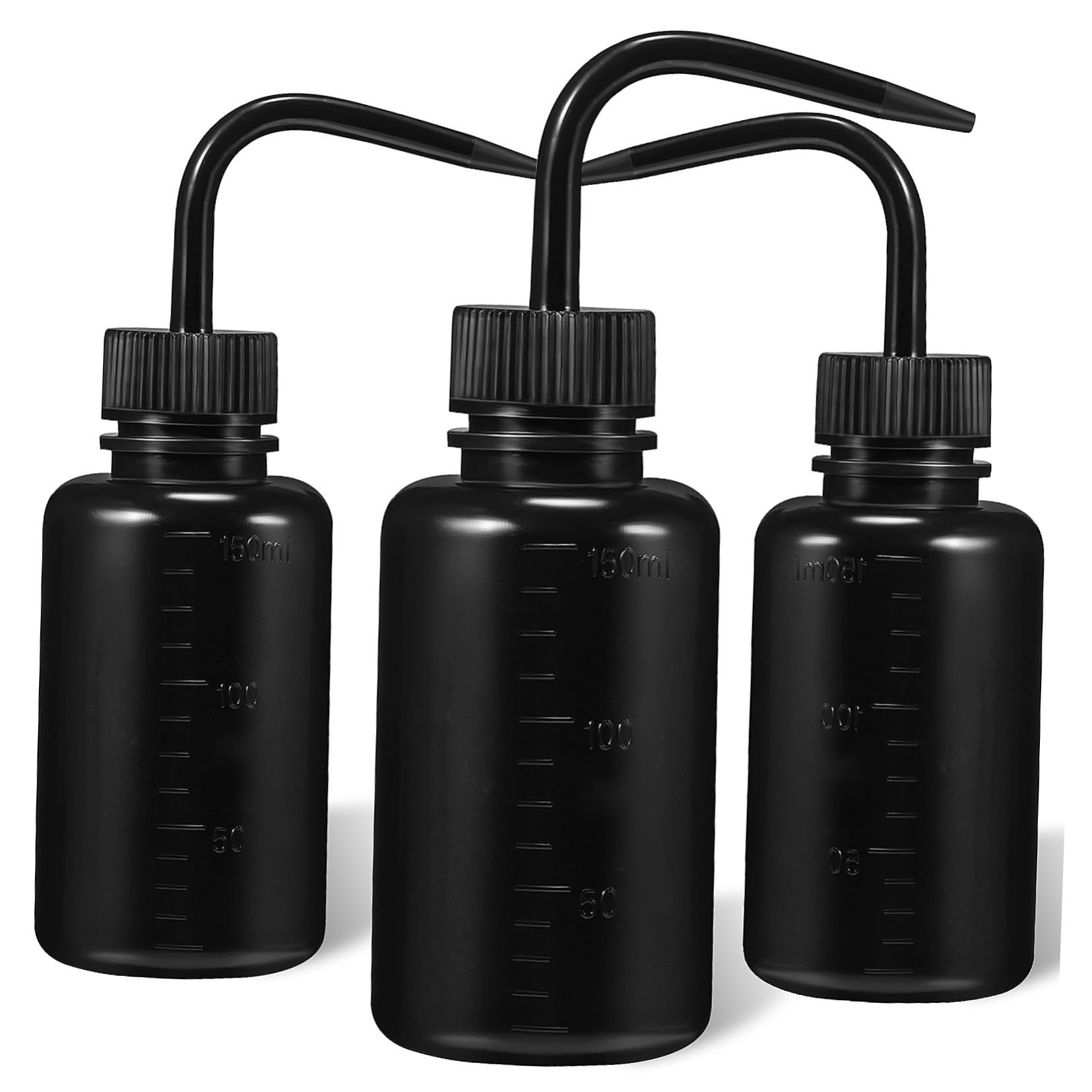 Didiseaon 150ml Squeeze Bottles for Indoor Plant Care and Lash Cleaning 3 Black Wash Bottles