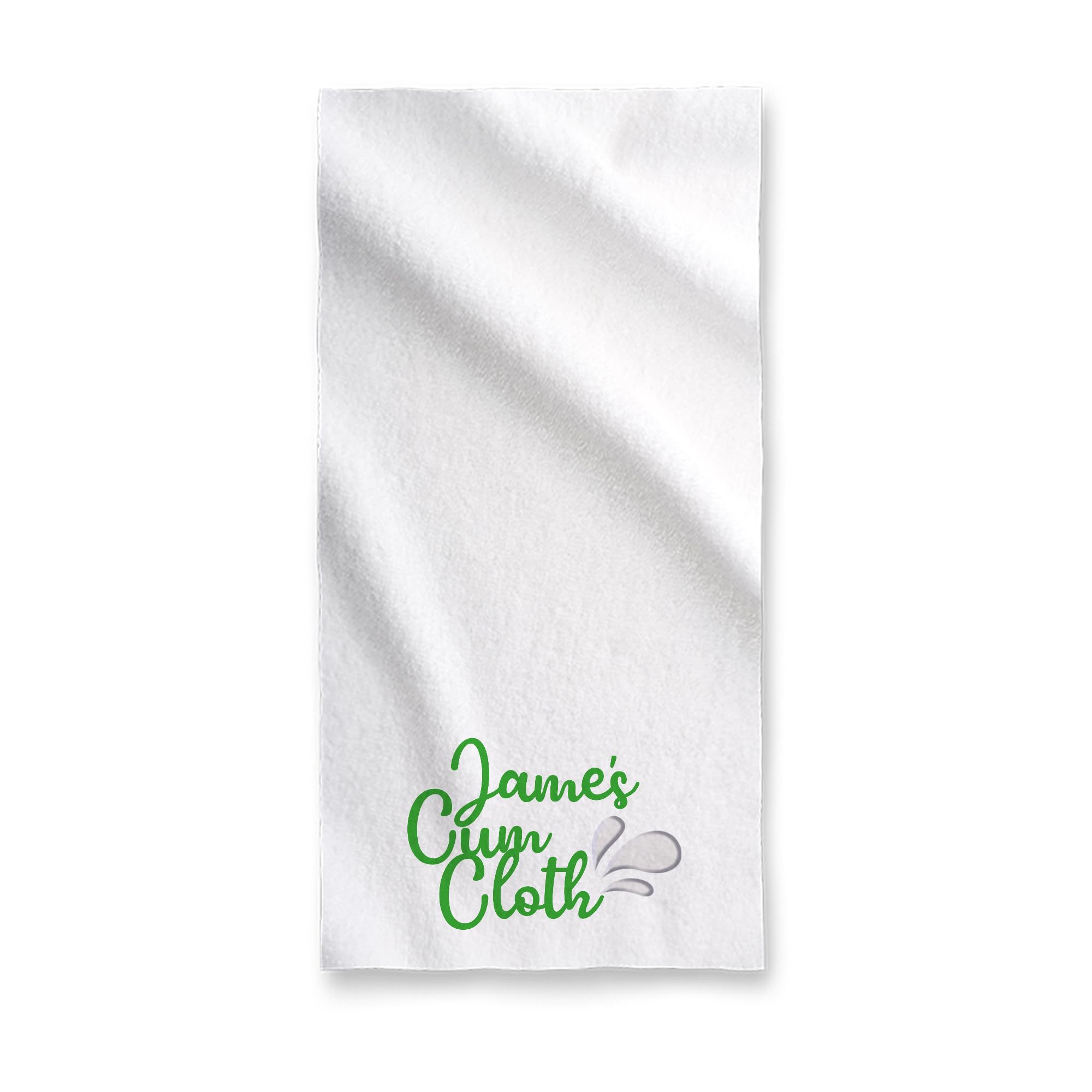 Personalised Beach RUDE VALENTINES FACE CLOTH AFTER S*X WIPE GIFT CUM FANNY WI**Y W**K FLANNEL D**K CUM CLOTH (Green, With Name)
