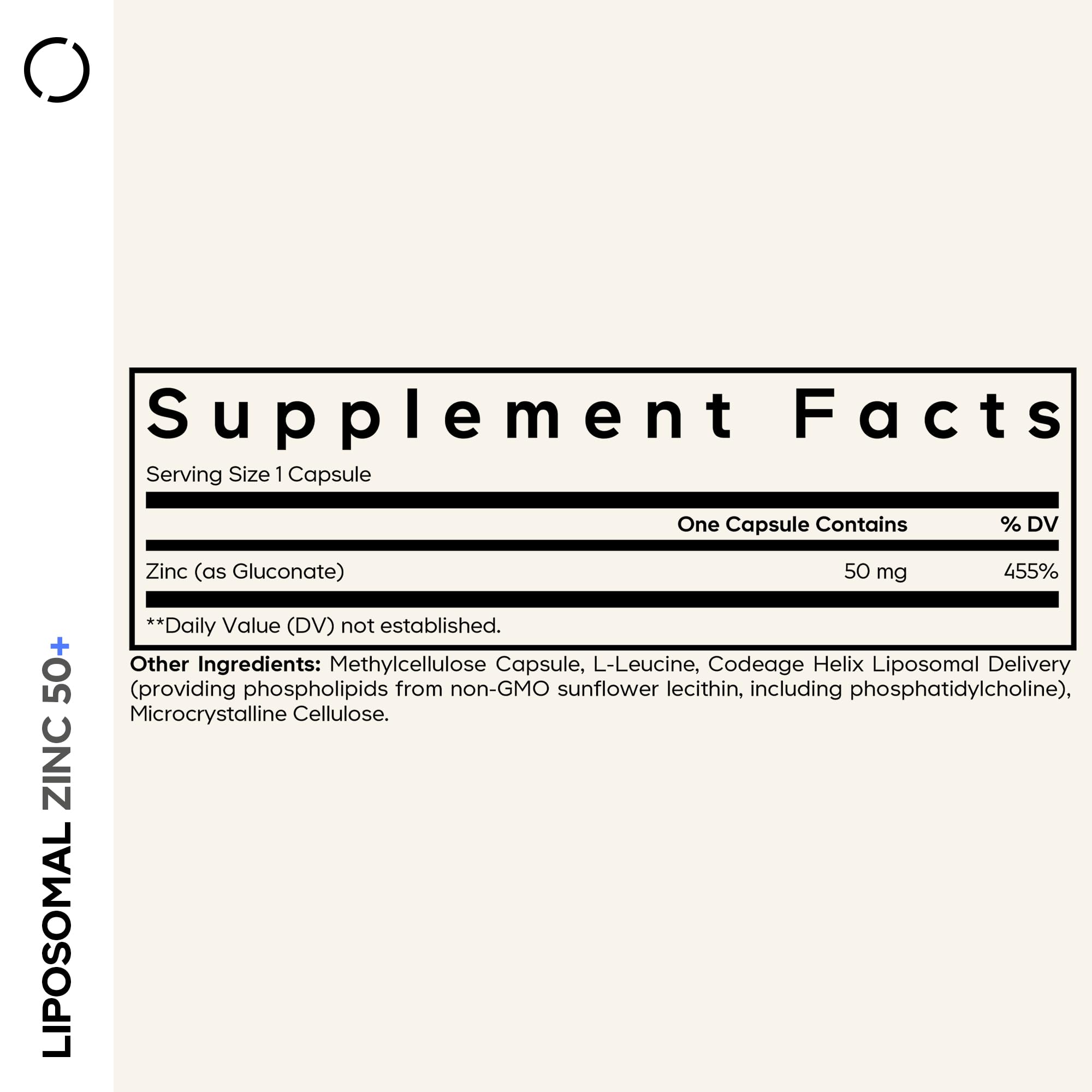 Codeage Liposomal Zinc 50mg, Zinc Gluconate, Vegan, 100 Capsules — Amazon image 2