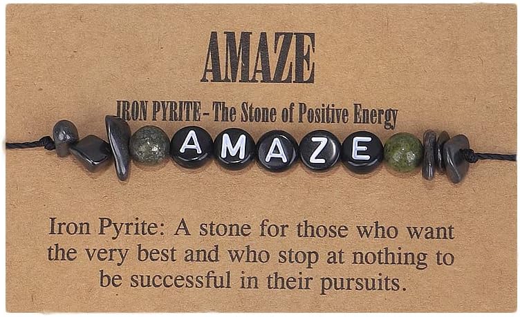 COLORFUL BLING Handmade Healing Chakra Beaded Bracelet with Spiritual Meaningful Card Crystal Natural Stone Strand Bracelet for Women Reiki Yoga Meditation Jewelry Protection Gifts