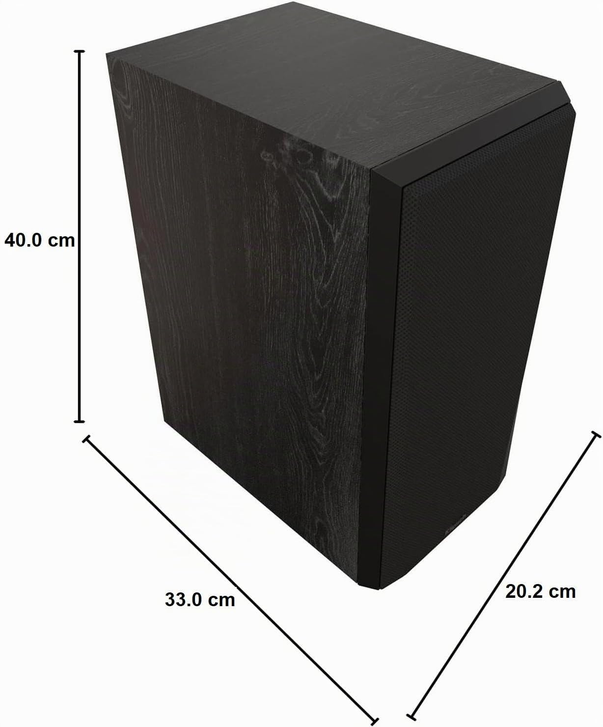 Klipsch Reference Premiere RP-600M II Bücherregal-Lautsprecher, 1 Paar mit größerem 90° x 90° Hybrid-Tractrix-Horn, 16,5 cm Cerametallic-Tieftöner für dynamischen Heimkino-Sound, Ebenholz