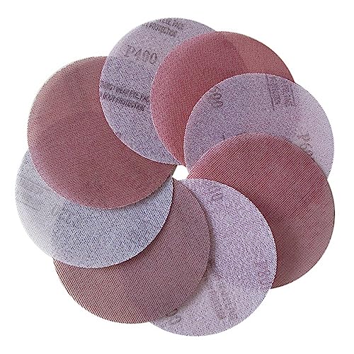 10 discos de lijado de malla de 125 mm, gancho y bucle, grano 80-800, almohadillas de lijado sin polvo for madera, metal y más(320grit)