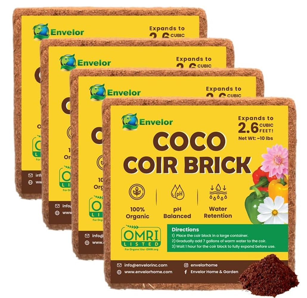 Amazon.com : Coco Coir for Plants 4-Pack – 2.6 Cu. Ft. Compressed