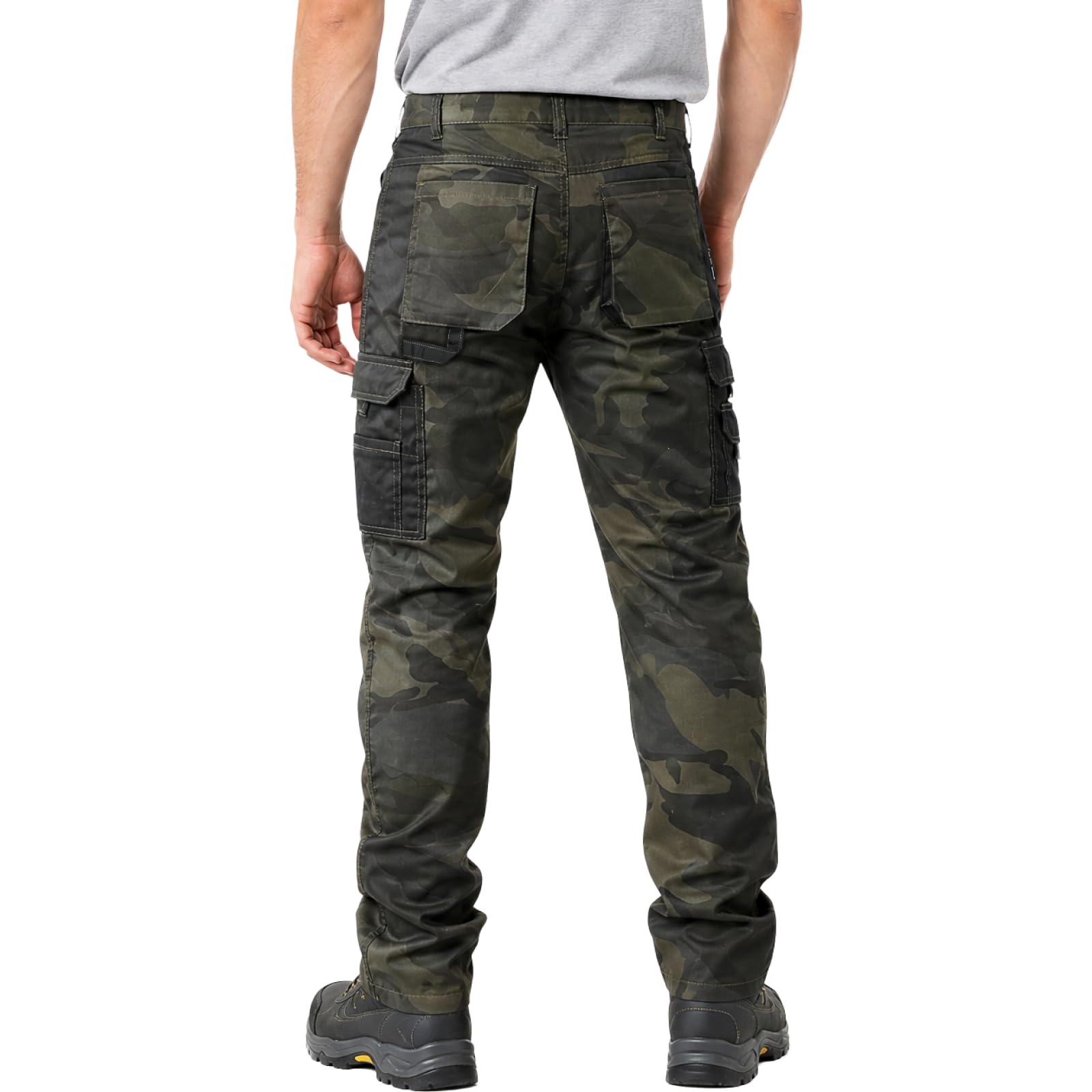 WORK IDEA - Pantaloni Cargo da Lavoro da Uomo, con Tasche Interne al Ginocchio