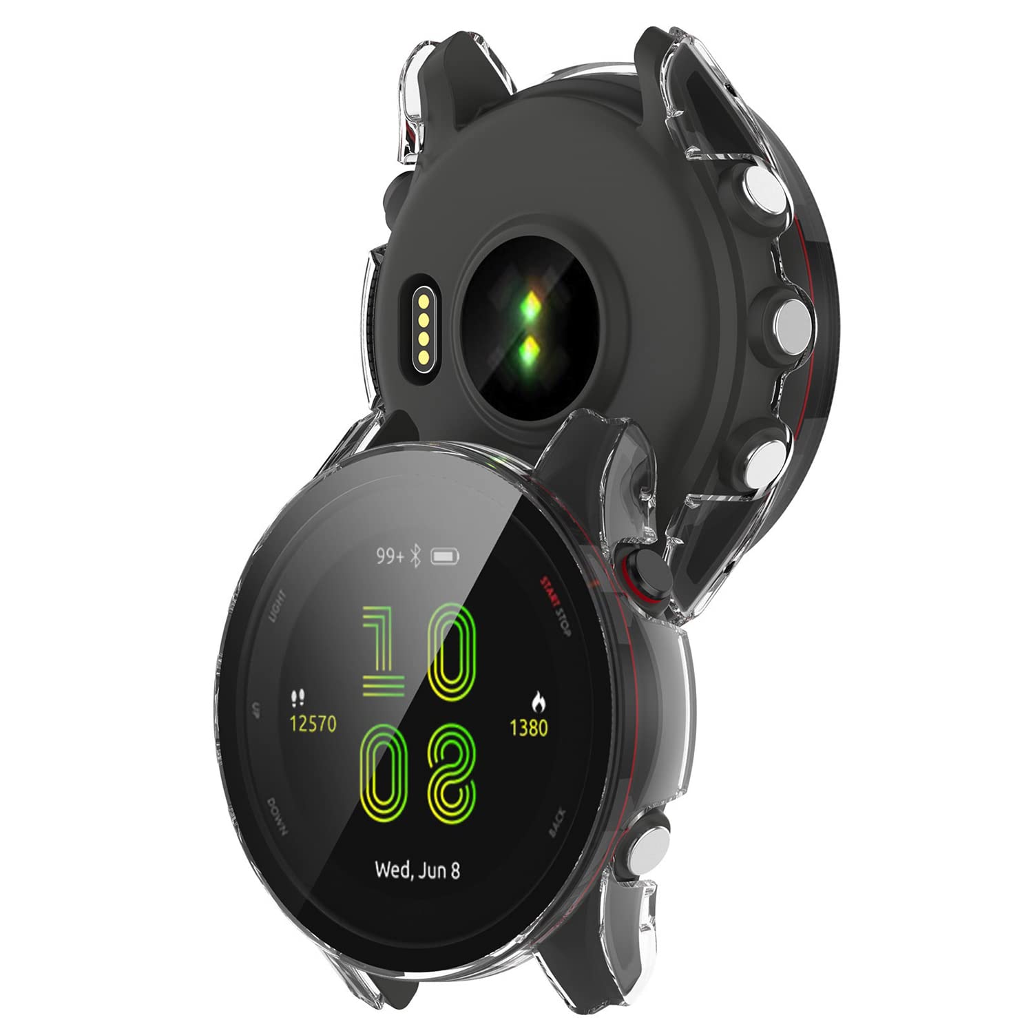 Amazon.co.jp: AiMaoo Garmin Forerunner 255S 対応 ケース 強化ガラス 