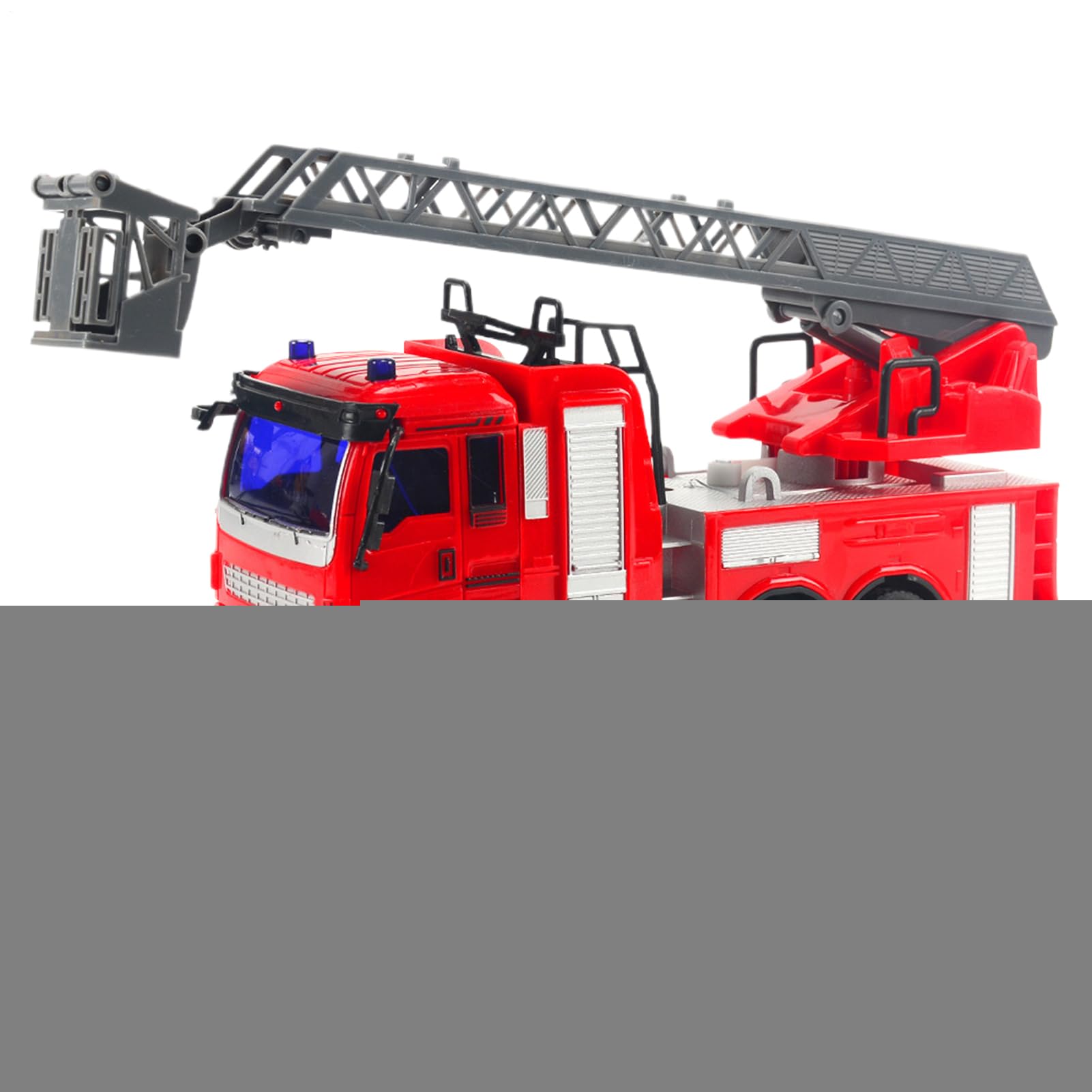 Camión Bomberos - Autobomba Teledirigido | Escalera con Lanza, Luces Parpadeantes, Acción Bump-N-Go, Vehículo Eléctrico, Regalo Cumpleaños Niños 3-8 Años