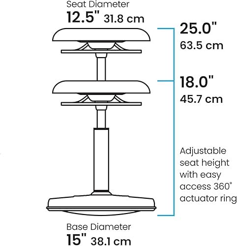 Miniatura 3 de KORE Design - Silla tambaleante para adolescenteuniversidad, sillas ergonómicas para computadora, taburete de oficina ajustable seguro, dormitorio,