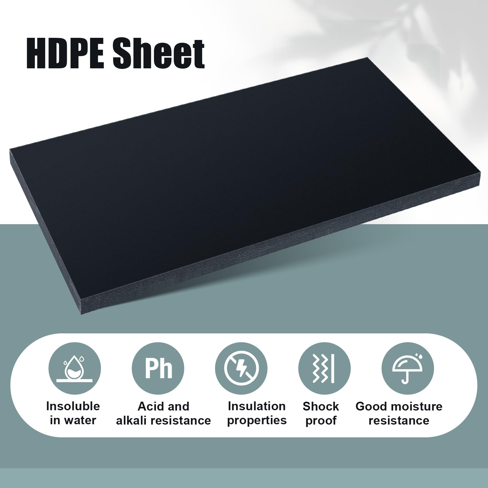 Wesiti 2 hojas de plástico HDPE de 3/4 pulgadas de grosor, hoja de polietileno de alta densidad gruesa y dura, tablero de polietileno de alta densidad para manualidades, materiales de bricolaje para