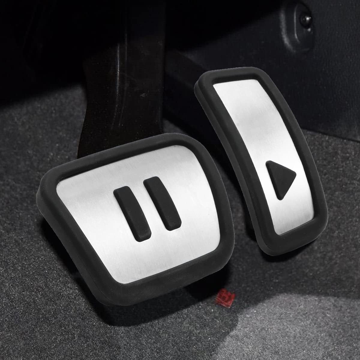 Car Brake Accelerator Pedal Cover Compatible for 2021 2022 2023 2024 2025 Volkswagen ID.4 ID4 Accessories Anti Slip Foot Pedal Stainless Steel