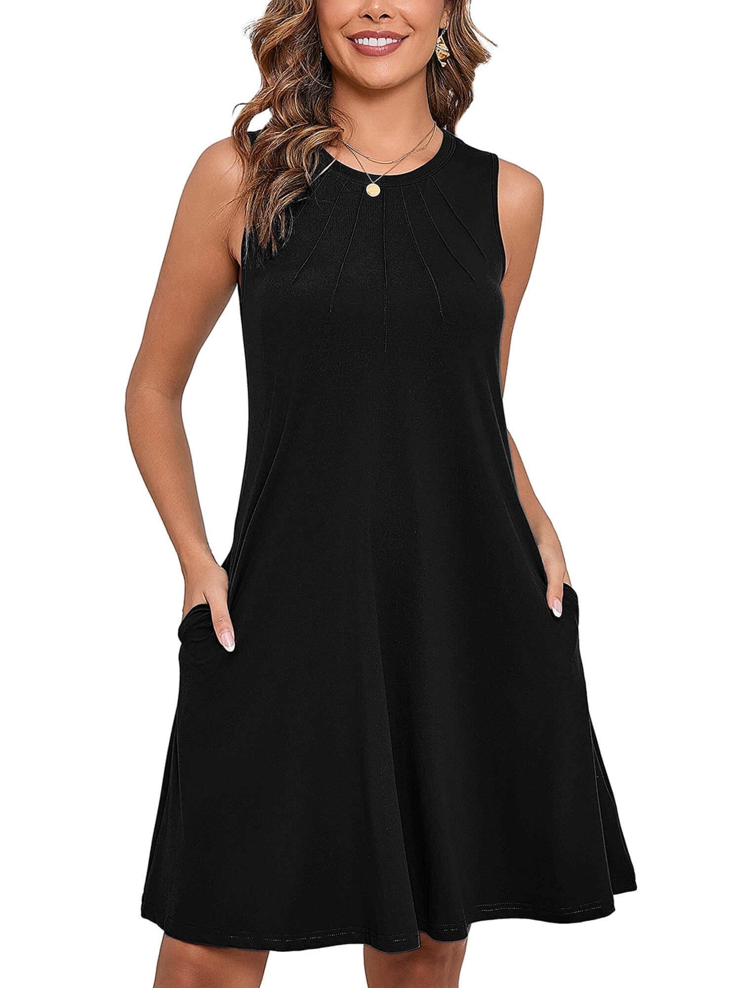 Heymoments Women Sleeveless Summer Beach Dresses with Pockets