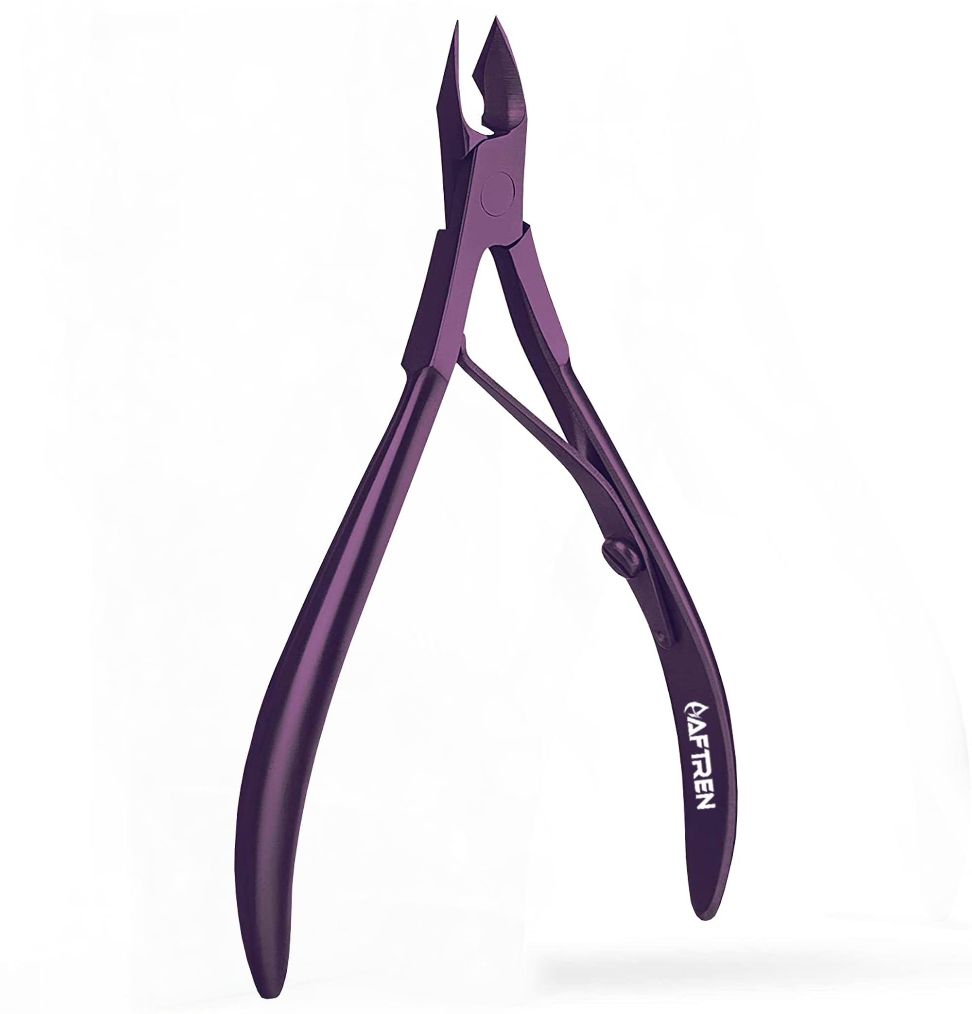 Aftren Purpul Professional 1/2 Jaw Cuticle Cutter Cuticle Nipper Stainless Steel Manicure Feet Hands Ingrown Toenail Cuticles Cuticle Scissors (Purpul)