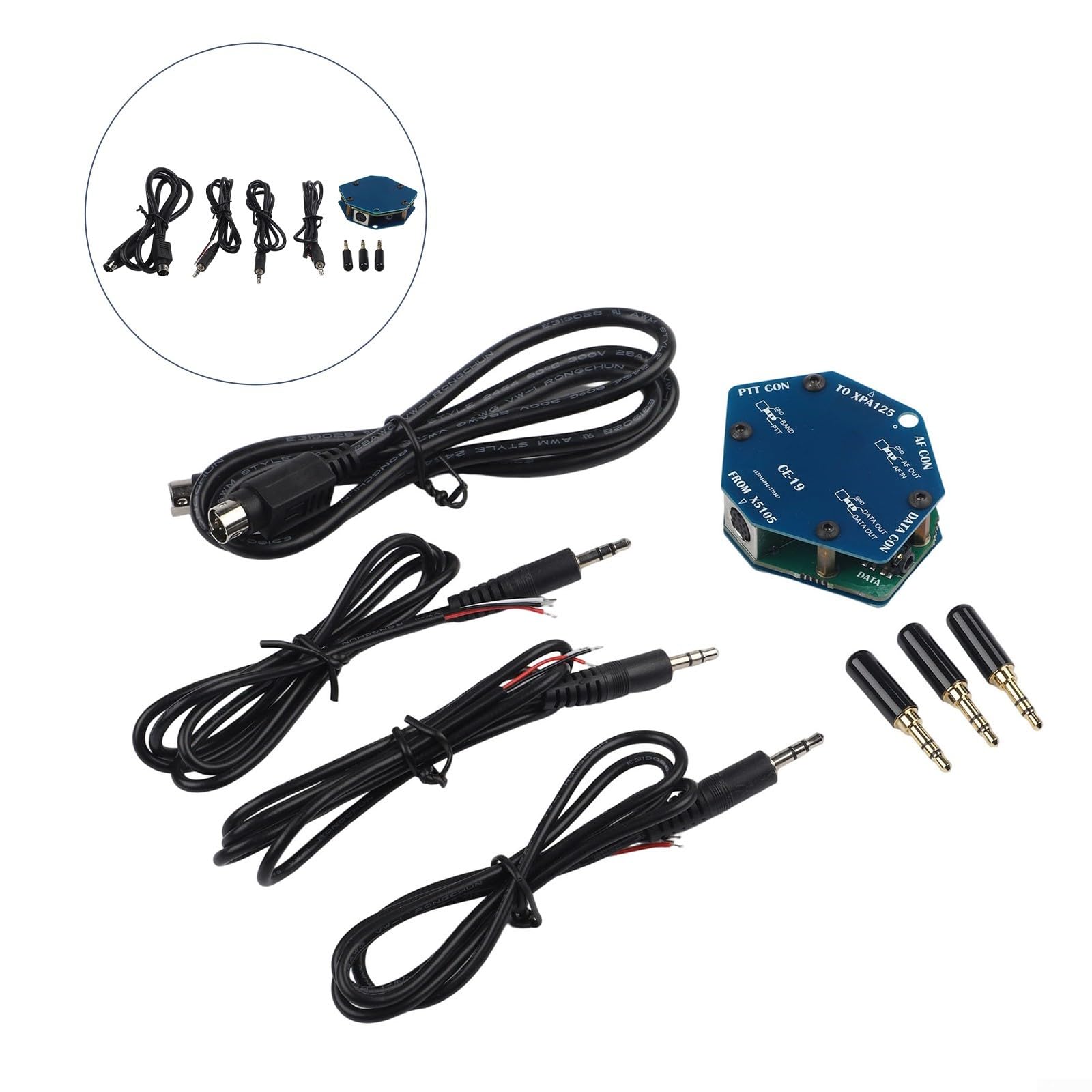 Tarjeta de expansión CE-19 para Xiegu X5105 G90 ACC para transceptor de onda corta ptt XPA125 mini DIN8 a 3,5 mm