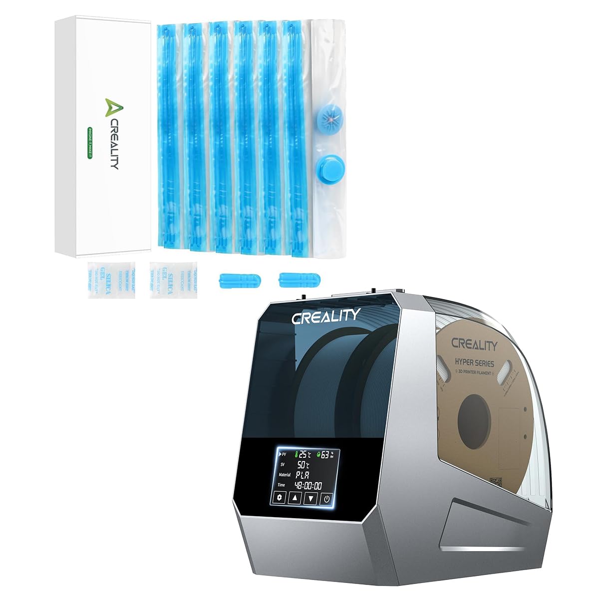 Offizieller Creality Space PI Filament Trockner Plus & 3D Drucker Filament Aufbewahrungsbeutel 35x35 cm