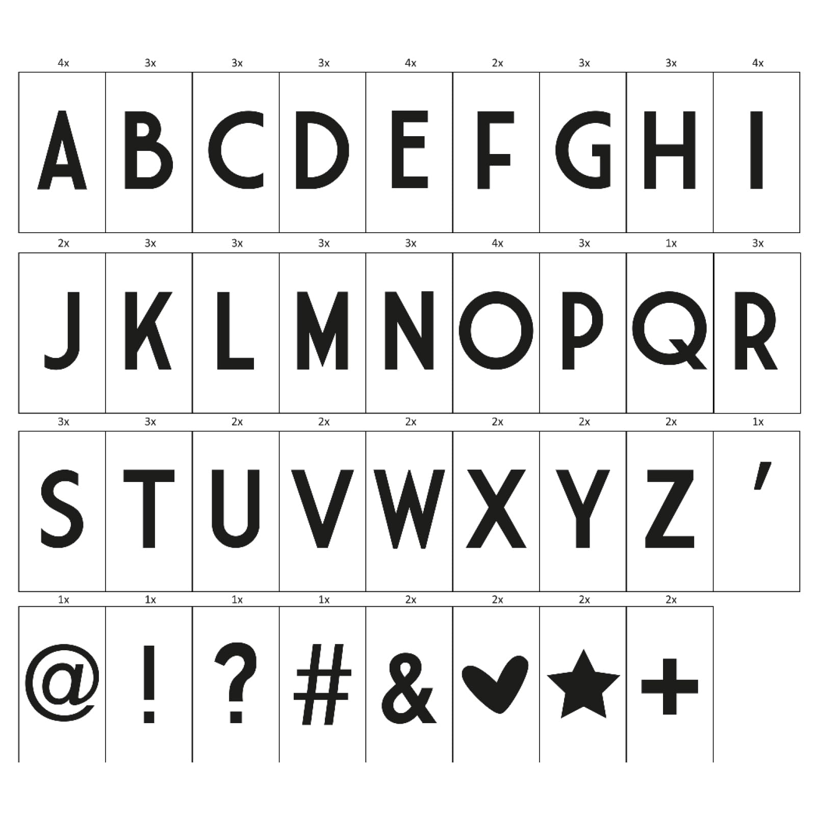 Lightbox mit buchstaben – A3 – 85 zeichen