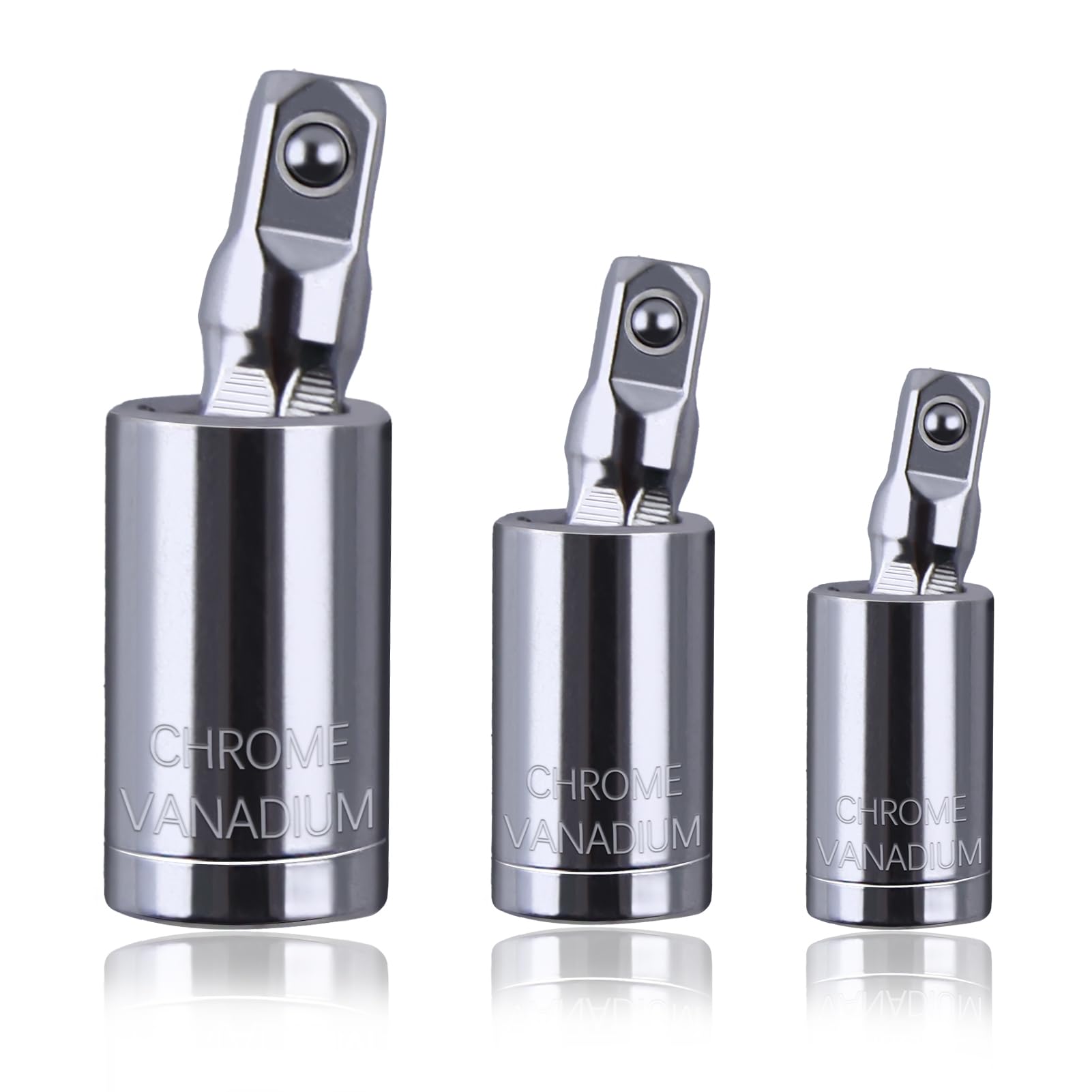LEONTOOL 3Pcs Universal Joint Socket Set 1/4" 3/8" 1/2" Drive Swivel Socket Set Impact Universal Joint Socket Adapter Set